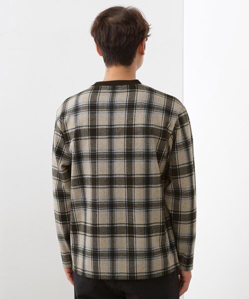 THE SHOP TK （ザ ショップ ティーケー ）の「チェックジャカードプルオーバー（Tシャツ/カットソー・メンズ・ブルー系その他3/ダークブラウン系1/ベージュ系その他5・02/03/04）」の18枚目の写真