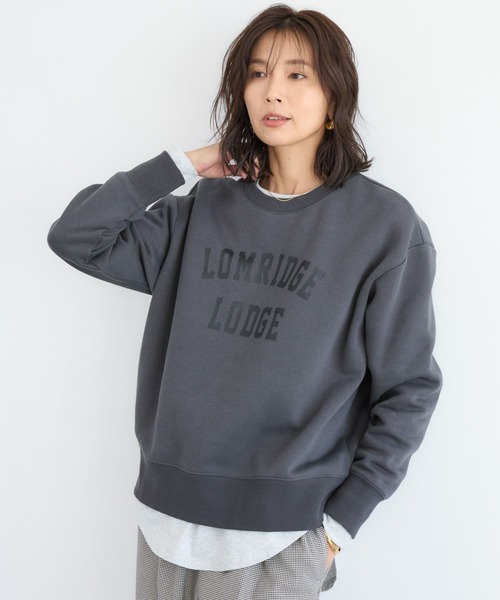 BARNYARDSTORM(バンヤードストーム)の「BARNYARDSTORM / 裏起毛ソフトタッチロゴプルオーバー / マシンウォッシャブル(スウェット・レディース・サックスブルー/チャコール/ボルドー・FREE)」の4枚目の写真