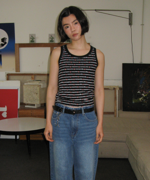 RONRON(ロンロン)の「ALL OVER PRINT SLEEVELESS BLACK(Tシャツ/カットソー・レディース・その他・FREE)」の4枚目の写真