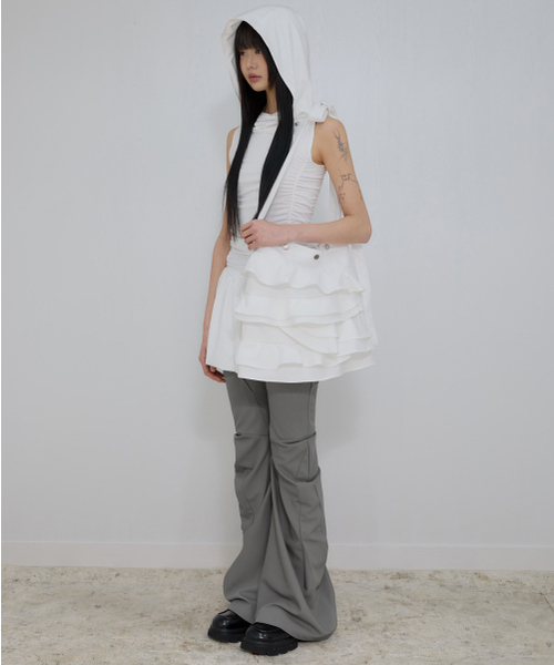 FLAREUP（フレアアップ）の「フェイフリルバッグ（FL-733_ホワイト）（ショルダーバッグ・レディース・ホワイト・OS）」の4枚目の写真