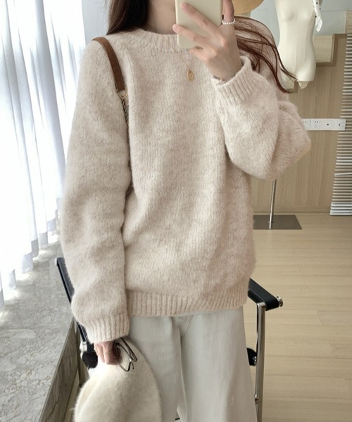 Miniministore(ミニミニストア)の「もちもちニットトップスきれいめセーター冬(ニット/セーター・レディース・ベージュ/チャコールグレー/アイボリー・FREE)」の6枚目の写真