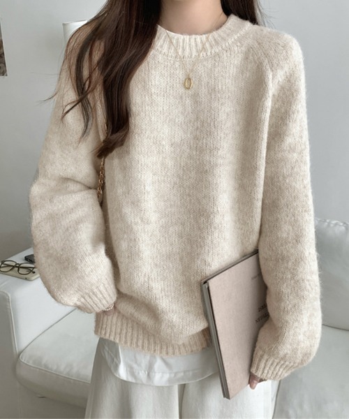 Miniministore(ミニミニストア)の「もちもちニットトップスきれいめセーター冬(ニット/セーター・レディース・ベージュ/チャコールグレー/アイボリー・FREE)」の7枚目の写真