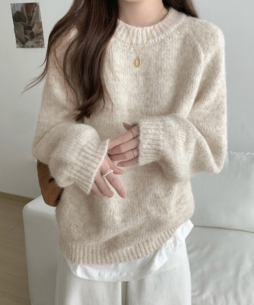 Miniministore(ミニミニストア)の「もちもちニットトップスきれいめセーター冬(ニット/セーター・レディース・ベージュ/チャコールグレー/アイボリー・FREE)」の8枚目の写真