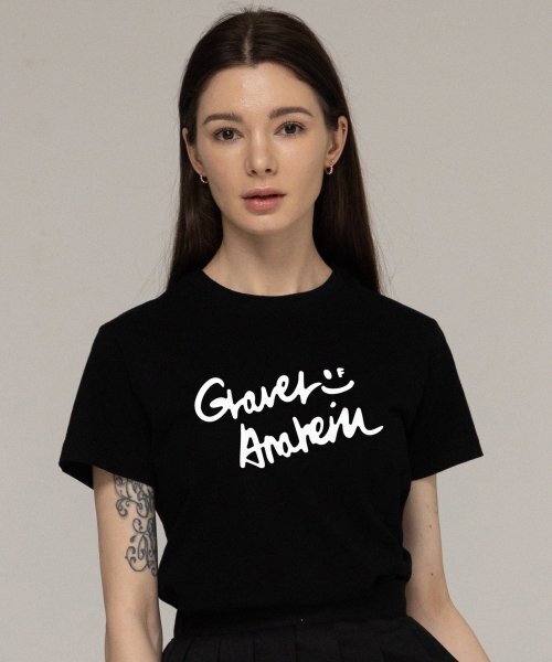 GRAVER（グレーバー）の「[WOMAN]図面ロゴスマイルスリム半袖_ブラック（Tシャツ/カットソー・レディース・その他・FREE）」の2枚目の写真