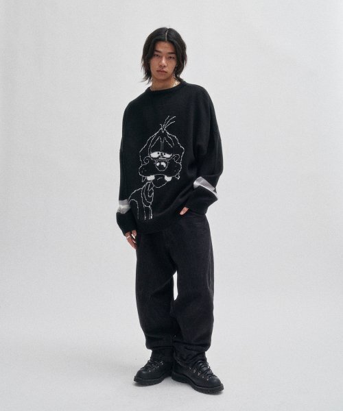 Retriever Club（レトリーバークラブ）の「SLEEPING DOG KNIT [BLACK]（ニット/セーター・レディース・その他・MEDIUM/LARGE）」の2枚目の写真
