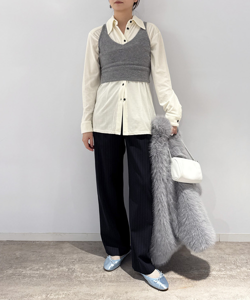 EDIT. FOR LULU（エディットフォールル）の「【NODAS/ノーダス】Velor shirt（シャツ/ブラウス・レディース・ホワイト・FREE）」の10枚目の写真