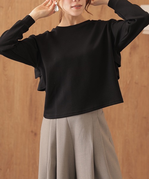 DAYRA(デイラ)の「ソリッドカラー バック フリル コンパクト プルオーバー(Tシャツ/カットソー・レディース・ホワイト/ライトグレー/ブラック/ダークグレー・FREE)」の14枚目の写真