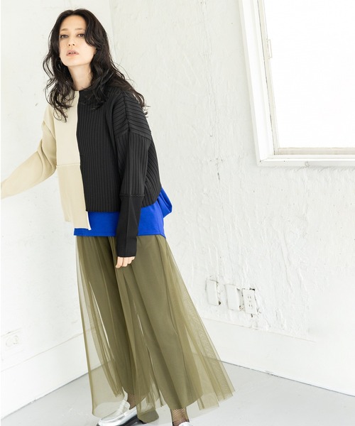 セール】2WAYバイカラーニットカーディガン（カーディガン/ボレロ