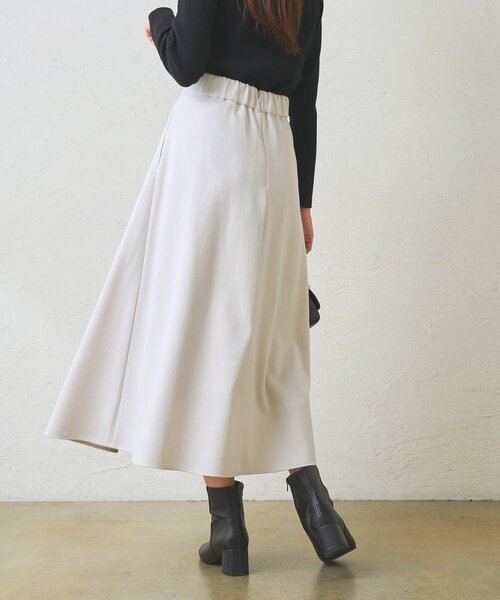 La boutique BonBon(ラブティックボンボン)の「【春まで使える!・お上品シルエット】アシメラップ風フレアスカート(スカート・レディース・オフホワイト/グレイッシュベージュ/ピンク・36/38)」の7枚目の写真