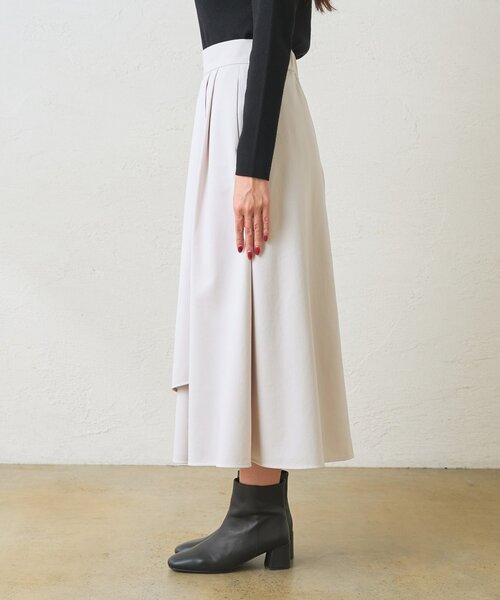 La boutique BonBon(ラブティックボンボン)の「【春まで使える!・お上品シルエット】アシメラップ風フレアスカート(スカート・レディース・オフホワイト/グレイッシュベージュ/ピンク・36/38)」の14枚目の写真