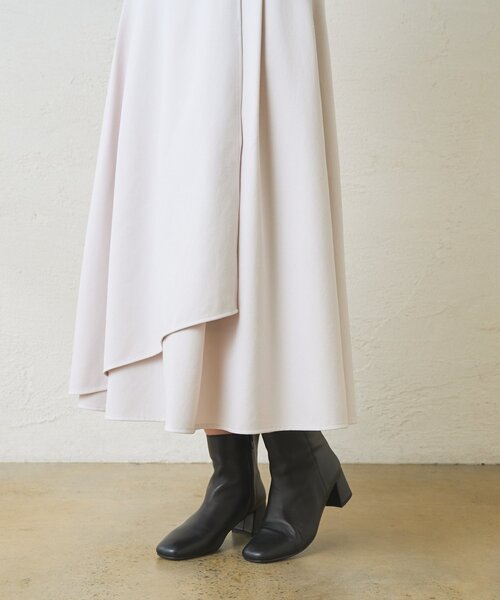 La boutique BonBon(ラブティックボンボン)の「【春まで使える!・お上品シルエット】アシメラップ風フレアスカート(スカート・レディース・オフホワイト/グレイッシュベージュ/ピンク・36/38)」の18枚目の写真