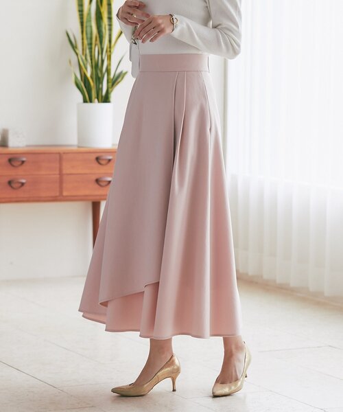 La boutique BonBon(ラブティックボンボン)の「【春まで使える!・お上品シルエット】アシメラップ風フレアスカート(スカート・レディース・オフホワイト/グレイッシュベージュ/ピンク・36/38)」の22枚目の写真