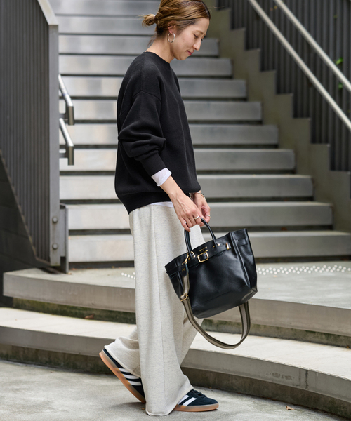 FRAMeWORK / 24AW/カシミヤ混ニットプルオーバー/FREE/コットン/BLK/無地/24-080-220-7390-4- ≪WEB限定 / 追加≫カシミヤ混ニットプルオーバー（ニット/セーター