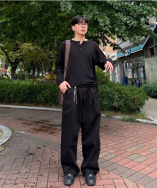 P.IN.O(ピインオ)の「776 コットンワンタックワイドパンツ - ブラック(その他パンツ・メンズ・その他・SMALL/MEDIUM/LARGE/X-LARGE)」の4枚目の写真