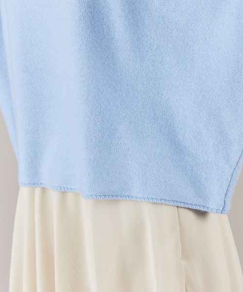 INED（イネド）の「モックネックプルオーバーニット（ニット/セーター・レディース・チェリーピンク/チャコールグレー/オフホワイト/サックスブルー・9号/11号）」の19枚目の写真