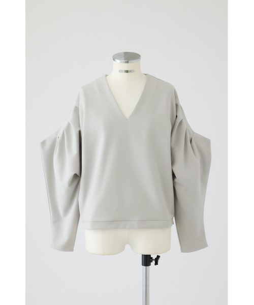 今期　Volume sleeve tops ボリュームスリーブトップス 試着のみ Volume sleeve v-neck PO ボリュームスリーブブイネックプルオーバー