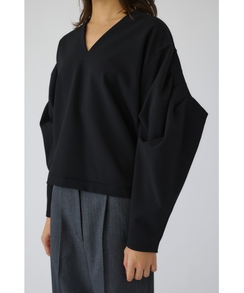 RIM.ARK（リムアーク）の「Volume sleeve v-neck PO ボリュームスリーブブイネックプルオーバー（Tシャツ/カットソー・レディース・ライトグレー/ブラック/ネイビー・FREE）」の12枚目の写真