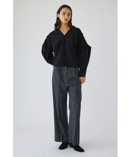 RIM.ARK（リムアーク）の「Volume sleeve v-neck PO ボリュームスリーブブイネックプルオーバー（Tシャツ/カットソー・レディース・ライトグレー/ブラック/ネイビー・FREE）」の6枚目の写真