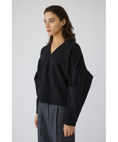 RIM.ARK（リムアーク）の「Volume sleeve v-neck PO ボリュームスリーブブイネックプルオーバー（Tシャツ/カットソー・レディース・ライトグレー/ブラック/ネイビー・FREE）」の9枚目の写真