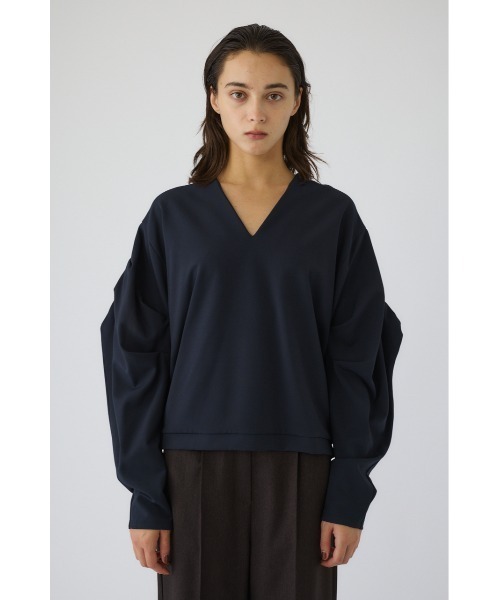 RIM.ARK（リムアーク）の「Volume sleeve v-neck PO ボリュームスリーブブイネックプルオーバー（Tシャツ/カットソー・レディース・ライトグレー/ブラック/ネイビー・FREE）」の20枚目の写真
