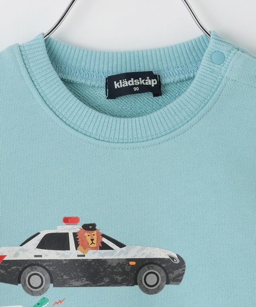 kladskap(クレードスコープ)の「動物と恐竜と車トレーナー(スウェット・キッズ・マスタード/サックスブルー・90cm/100cm/110cm/120cm/130cm)」の4枚目の写真