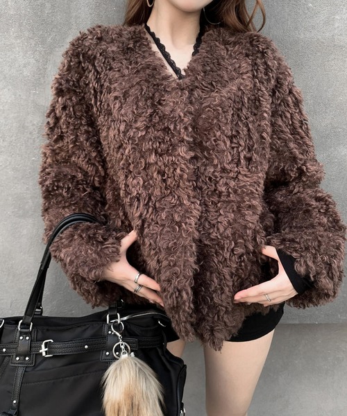 セール】フェイクファーノーカラージャケット（その他アウター