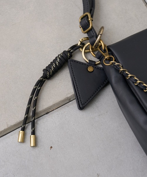 CIAOPANIC TYPY（チャオパニックティピー）の「ミラーチャーム付きアソート素材フラップチェーンBAG（ショルダーバッグ・レディース・アイボリー/ブラック/サックスブルー/ブラウン・ONE SIZE）」の21枚目の写真