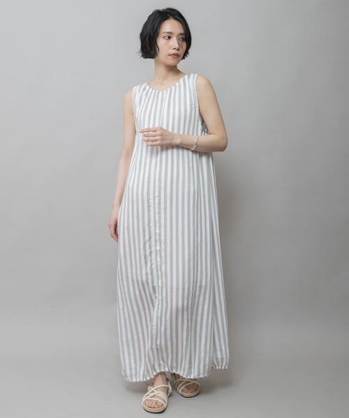 Munich（ミューニック）の「【Turkey】ストライプドローストリングワンピース（ワンピース・レディース・ネイビー/レッド/グレイッシュベージュ・FREE）」の2枚目の写真