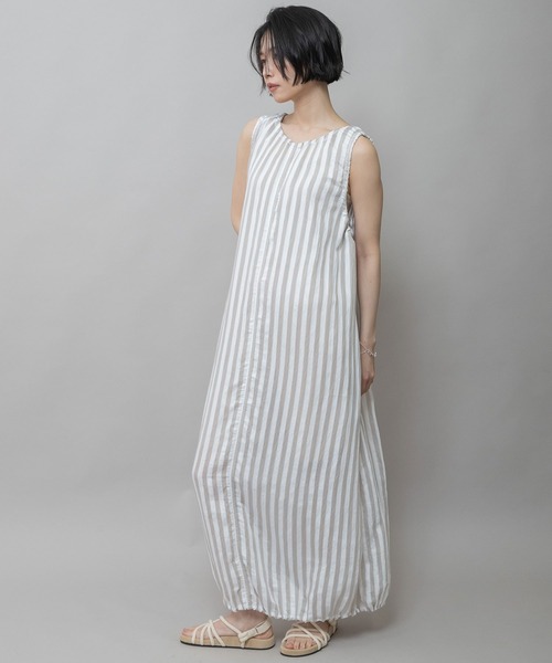 Munich（ミューニック）の「【Turkey】ストライプドローストリングワンピース（ワンピース・レディース・ネイビー/レッド/グレイッシュベージュ・FREE）」の20枚目の写真