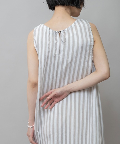 Munich（ミューニック）の「【Turkey】ストライプドローストリングワンピース（ワンピース・レディース・ネイビー/レッド/グレイッシュベージュ・FREE）」の22枚目の写真