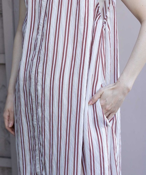 Munich（ミューニック）の「【Turkey】ストライプドローストリングワンピース（ワンピース・レディース・ネイビー/レッド/グレイッシュベージュ・FREE）」の13枚目の写真