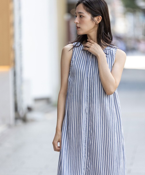 Munich（ミューニック）の「【Turkey】ストライプドローストリングワンピース（ワンピース・レディース・ネイビー/レッド/グレイッシュベージュ・FREE）」の16枚目の写真