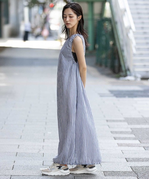 Munich（ミューニック）の「【Turkey】ストライプドローストリングワンピース（ワンピース・レディース・ネイビー/レッド/グレイッシュベージュ・FREE）」の17枚目の写真