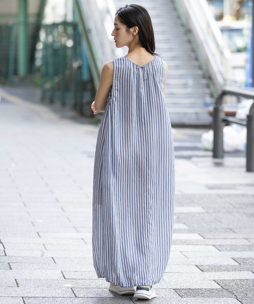 Munich（ミューニック）の「【Turkey】ストライプドローストリングワンピース（ワンピース・レディース・ネイビー/レッド/グレイッシュベージュ・FREE）」の18枚目の写真