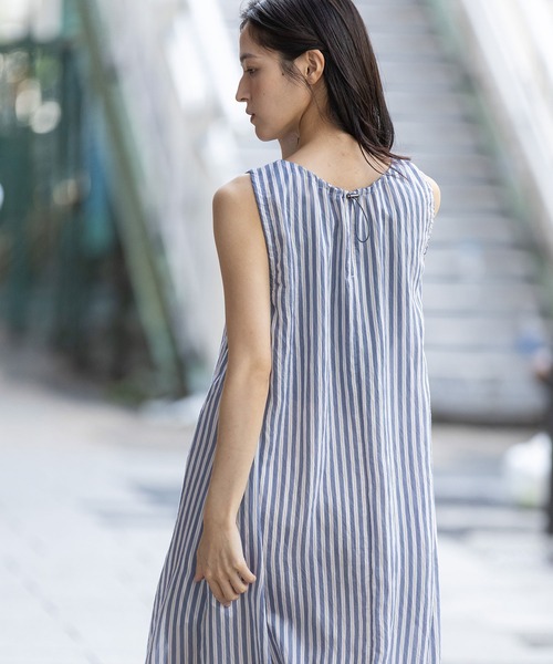 Munich（ミューニック）の「【Turkey】ストライプドローストリングワンピース（ワンピース・レディース・ネイビー/レッド/グレイッシュベージュ・FREE）」の19枚目の写真