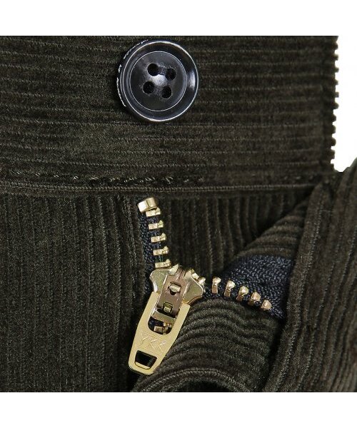 Two Pleats Corduroy Trousers (Khaki)