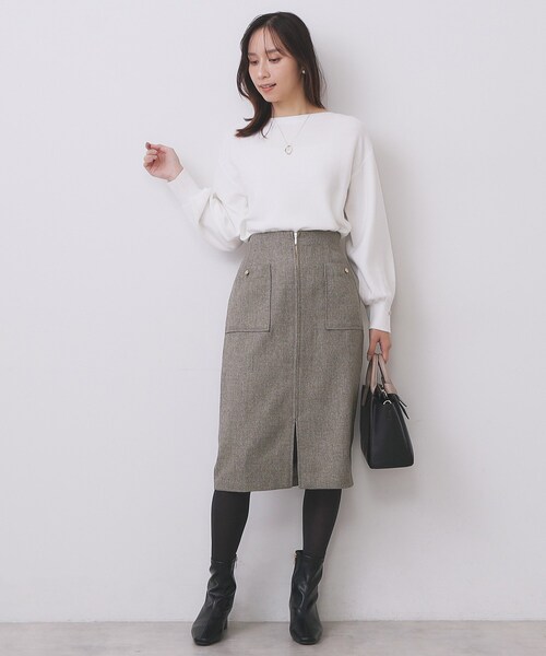 index（インデックス）の「ラメガーター編みボートネックニット【洗濯機OK】《8col/XS～LL》（ニット/セーター・レディース・ピンク/ダークグリーン系7/ネイビー/チャコール/イエロー系その他/サックスブルー/グレー系4/オフホワイト・34/36/38/40/42）」の13枚目の写真