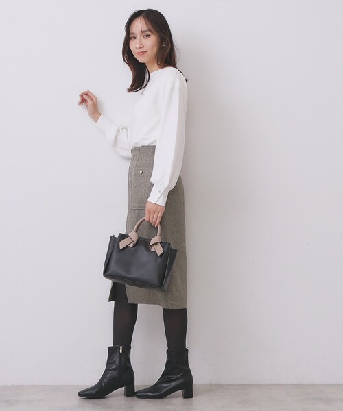 index（インデックス）の「ラメガーター編みボートネックニット【洗濯機OK】《8col/XS～LL》（ニット/セーター・レディース・ピンク/ダークグリーン系7/ネイビー/チャコール/イエロー系その他/サックスブルー/グレー系4/オフホワイト・34/36/38/40/42）」の14枚目の写真