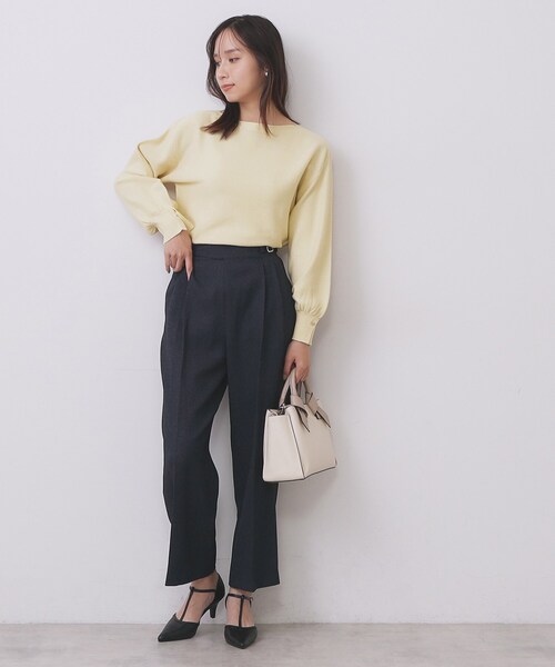 index（インデックス）の「ラメガーター編みボートネックニット【洗濯機OK】《8col/XS～LL》（ニット/セーター・レディース・ピンク/ダークグリーン系7/ネイビー/チャコール/イエロー系その他/サックスブルー/グレー系4/オフホワイト・34/36/38/40/42）」の17枚目の写真