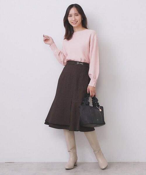 index（インデックス）の「ラメガーター編みボートネックニット【洗濯機OK】《8col/XS～LL》（ニット/セーター・レディース・ピンク/ダークグリーン系7/ネイビー/チャコール/イエロー系その他/サックスブルー/グレー系4/オフホワイト・34/36/38/40/42）」の21枚目の写真