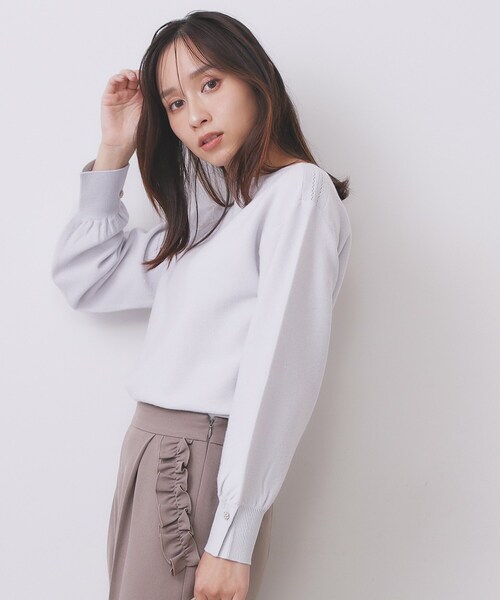 index（インデックス）の「ラメガーター編みボートネックニット【洗濯機OK】《8col/XS～LL》（ニット/セーター・レディース・ピンク/ダークグリーン系7/ネイビー/チャコール/イエロー系その他/サックスブルー/グレー系4/オフホワイト・34/36/38/40/42）」の17枚目の写真