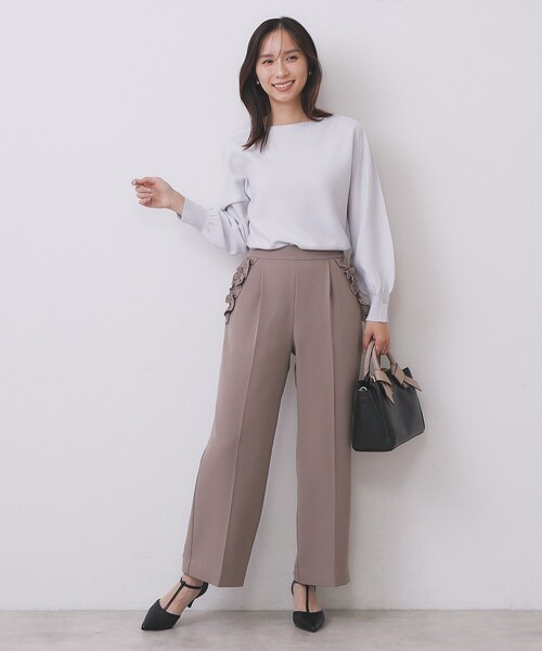 index（インデックス）の「ラメガーター編みボートネックニット【洗濯機OK】《8col/XS～LL》（ニット/セーター・レディース・ピンク/ダークグリーン系7/ネイビー/チャコール/イエロー系その他/サックスブルー/グレー系4/オフホワイト・34/36/38/40/42）」の18枚目の写真