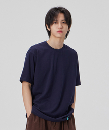 コットンルーズフィット半袖Tシャツ_スペースネイビー