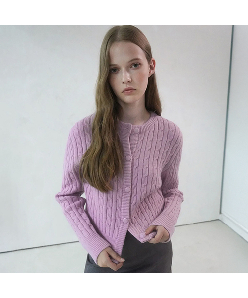 Vivacious(ビバシャス)の「Round Crop Twist Cardigan - 5COL(カーディガン/ボレロ・レディース・ラベンダー/スカイブルー/ブラック/アイボリー/グレー・SMALL/MEDIUM)」の5枚目の写真