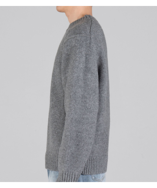 BUTTON SEOUL(ボタンソウル)の「ウールブレンドラウンドヘビーニット(グレー)(ニット/セーター・メンズ・その他・LARGE/X-LARGE/MEDIUM)」の4枚目の写真