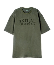 [オーバーサイズ]ベーシックレタリング13番手綿ラウンドネック半袖Tシャツ_カーキ