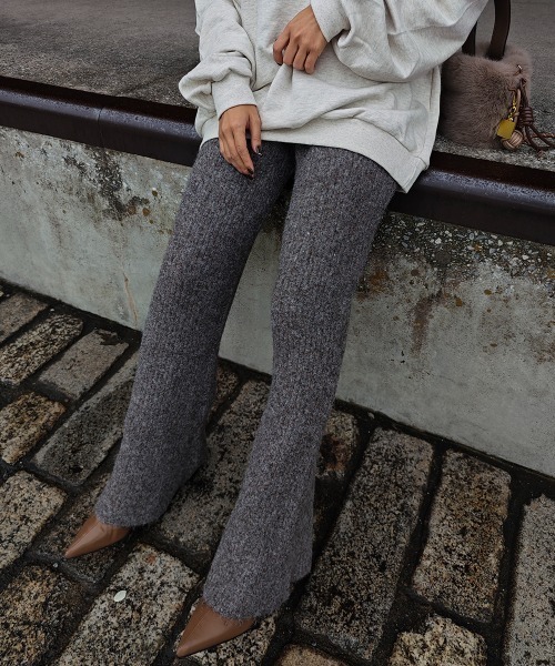 セール】ミックスニットフレアパンツ（その他パンツ）｜esutoreja