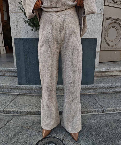 ミックスニットフレアパンツ（その他パンツ）｜esutoreja