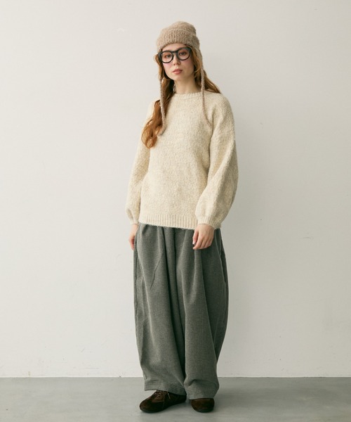 Crisp(クリスプ)の「ダブルタックチェックカーブパンツ(その他パンツ・レディース・ブラック/ブラウン・FREE)」の11枚目の写真