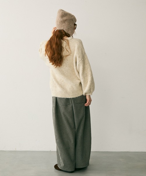 Crisp(クリスプ)の「ダブルタックチェックカーブパンツ(その他パンツ・レディース・ブラック/ブラウン・FREE)」の13枚目の写真